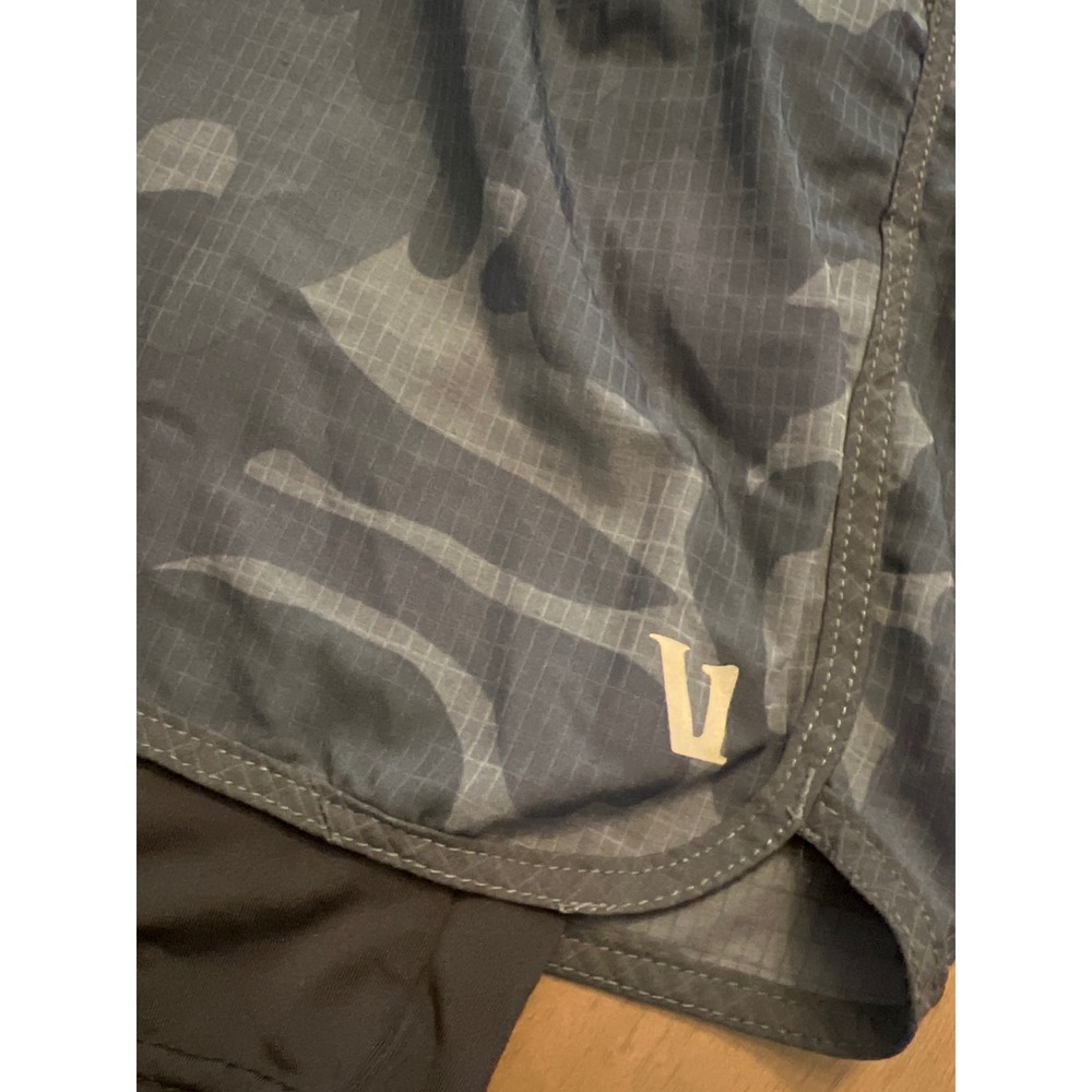 Vuori Stockton Shorts Mens Compression Lined Running Shorts Blue Grey Camo M